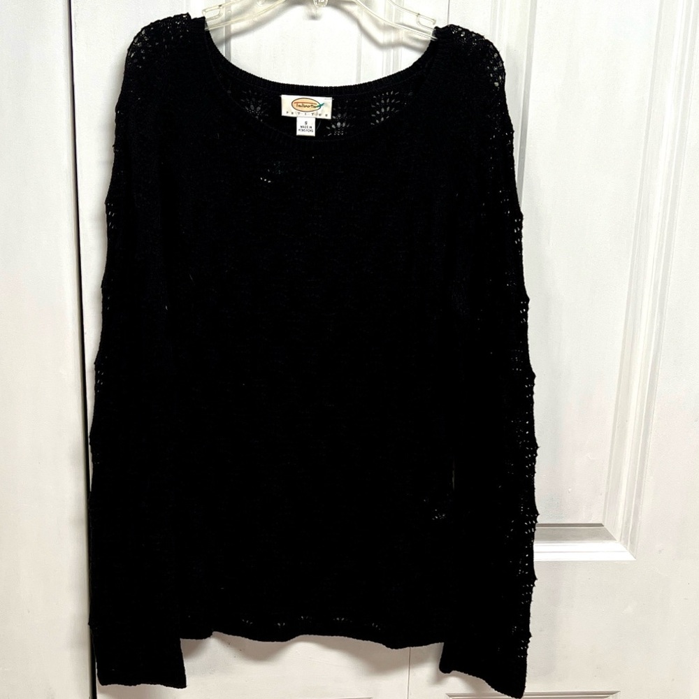 Talbots Black Knit Pull Over Sweater Size S